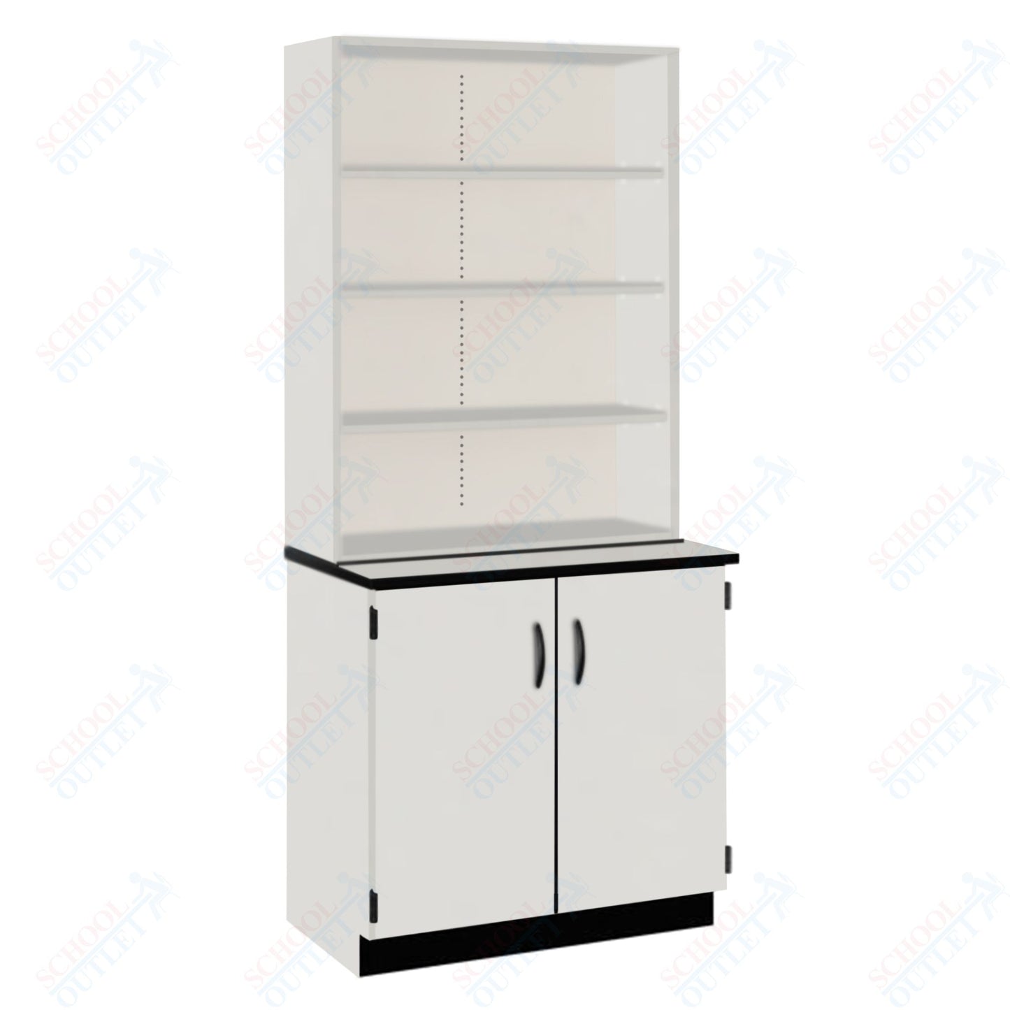 Chemical Resistant Laminate Top Open Shelf Hutch with Lock and Base Molding (84200 K84 21)