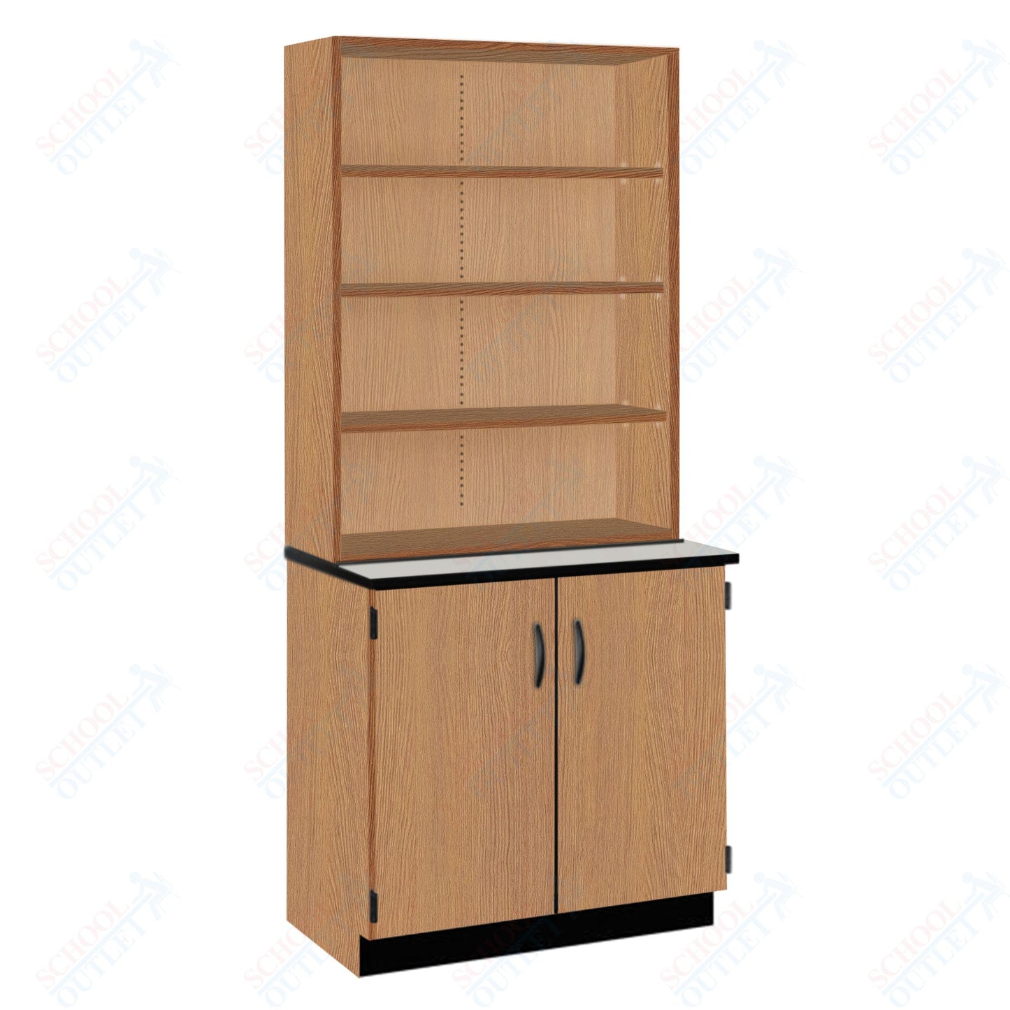 Chemical Resistant Laminate Top Open Shelf Hutch with Lock and Base Molding (84200 K84 21)