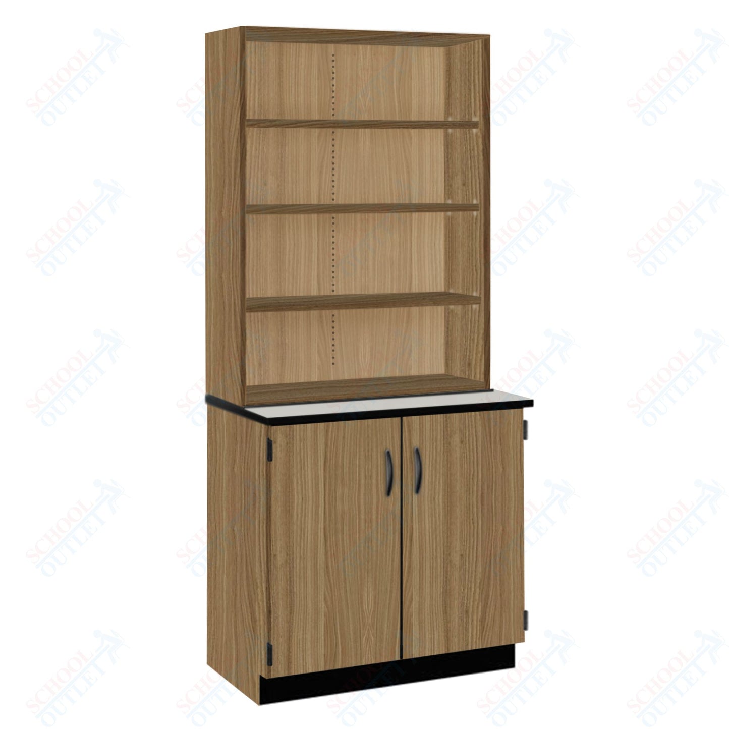 Chemical Resistant Laminate Top Open Shelf Hutch with Lock and Base Molding (84200 K84 21)