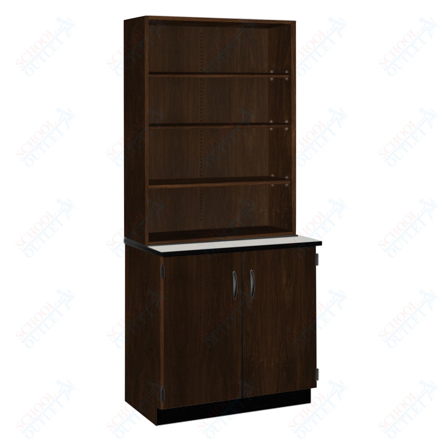 Chemical Resistant Laminate Top Open Shelf Hutch with Lock and Base Molding (84200 K84 21)