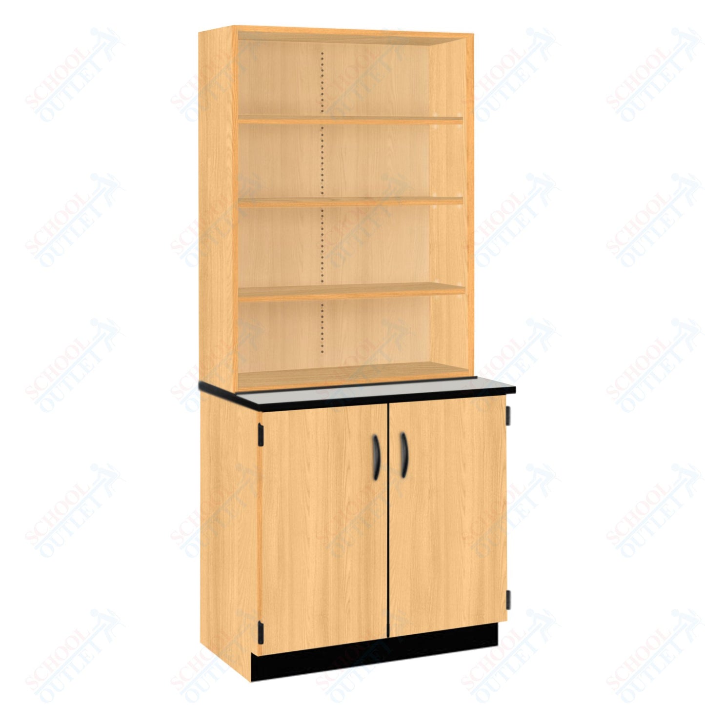 Chemical Resistant Laminate Top Open Shelf Hutch with Lock and Base Molding (84200 K84 21)