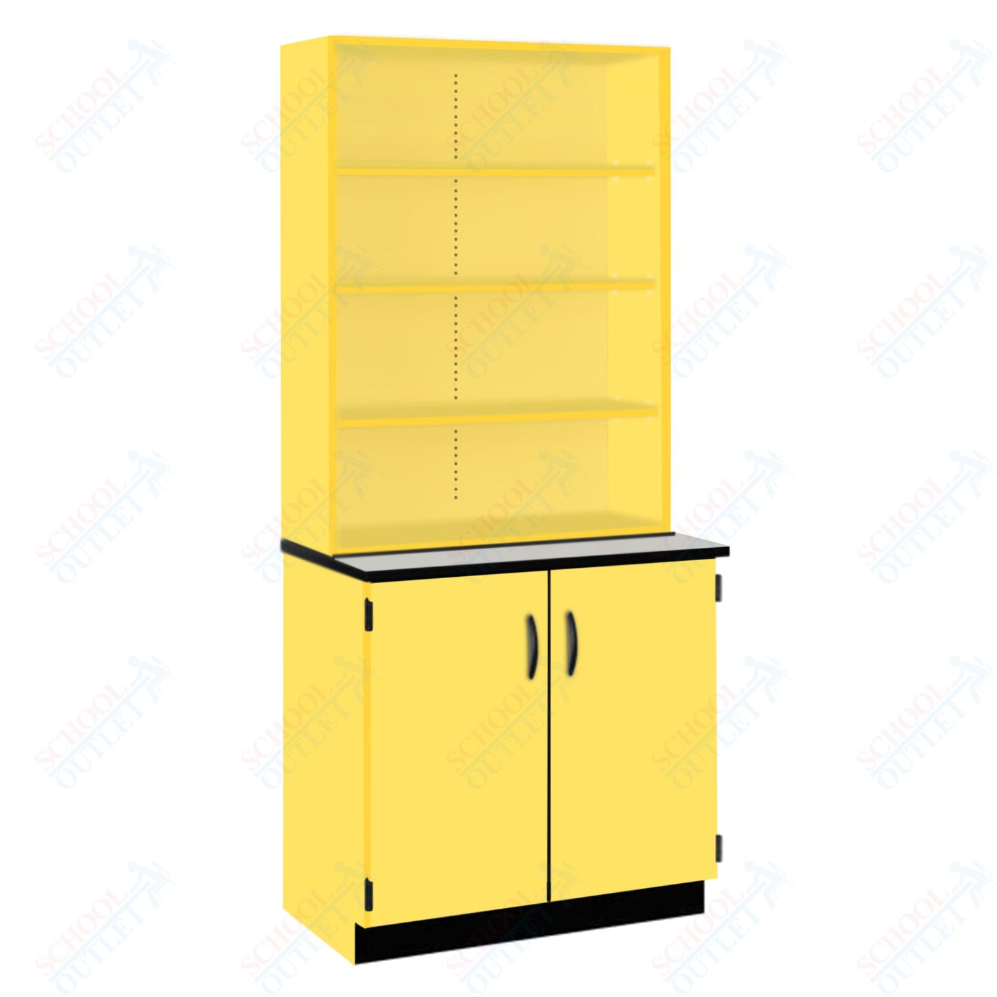 Chemical Resistant Laminate Top Open Shelf Hutch with Lock and Base Molding (84200 K84 21)