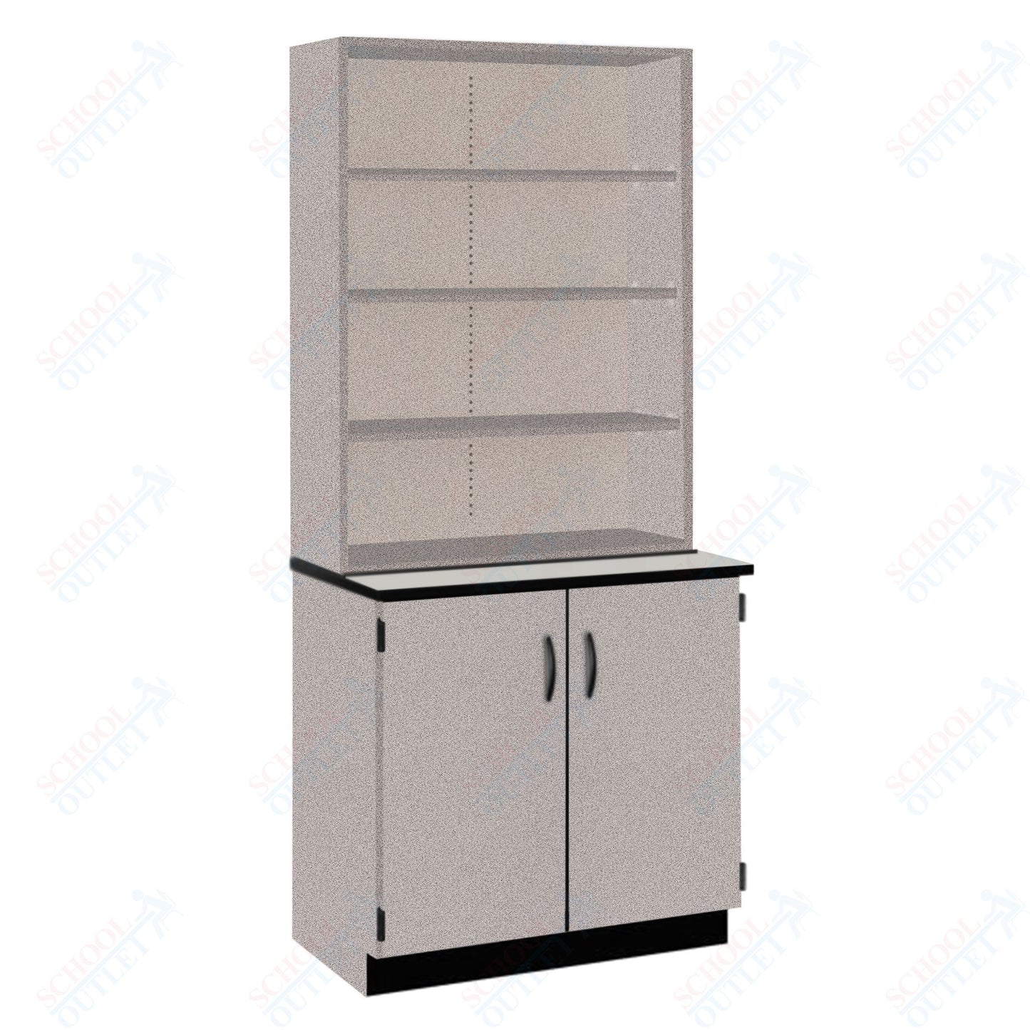 Chemical Resistant Laminate Top Open Shelf Hutch with Lock and Base Molding (84200 K84 21)