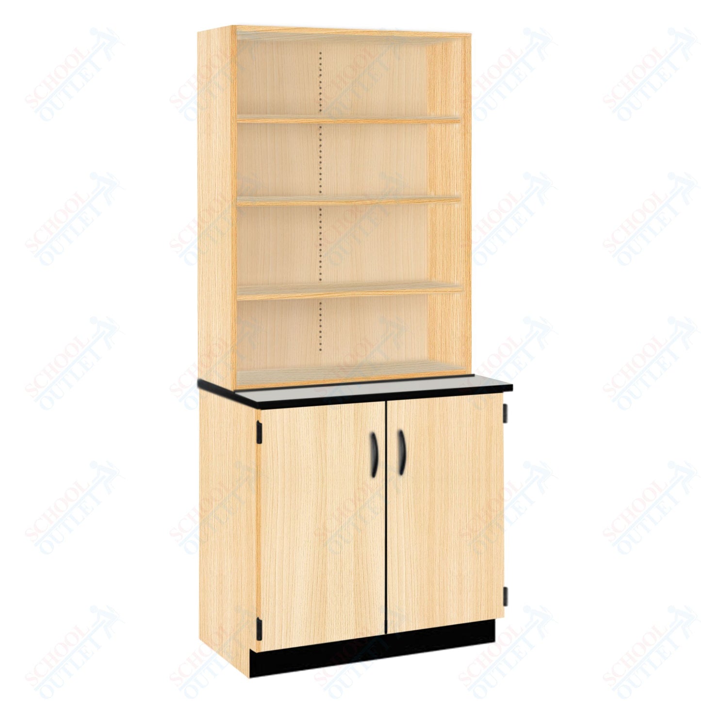 Chemical Resistant Laminate Top Open Shelf Hutch with Lock and Base Molding (84200 K84 21)