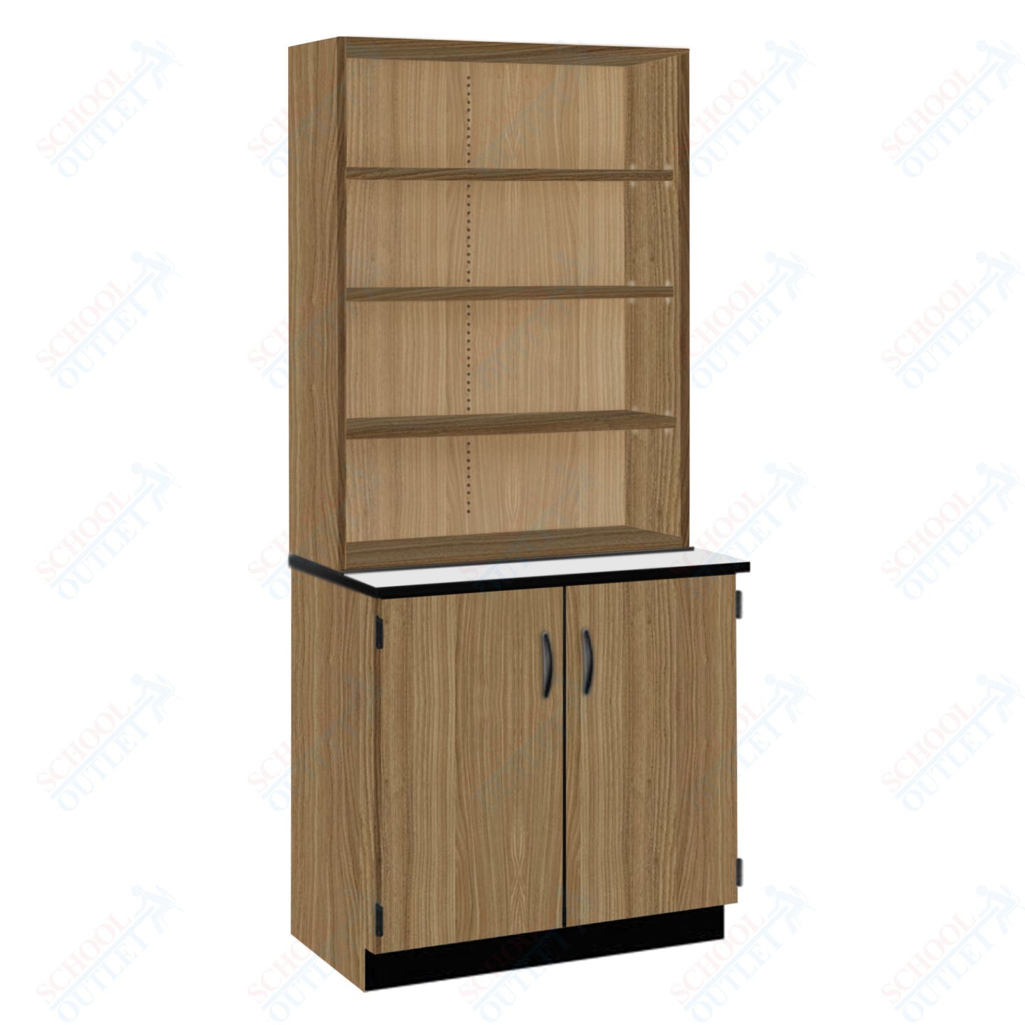 Chemical Resistant Laminate Top Open Shelf Hutch with Lock and Base Molding (84200 K84 21)