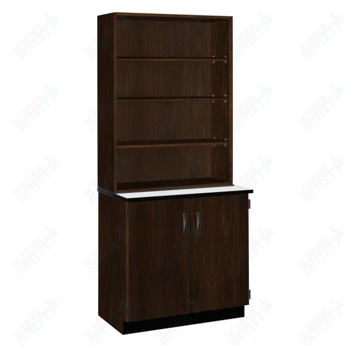 Chemical Resistant Laminate Top Open Shelf Hutch with Lock and Base Molding (84200 K84 21)