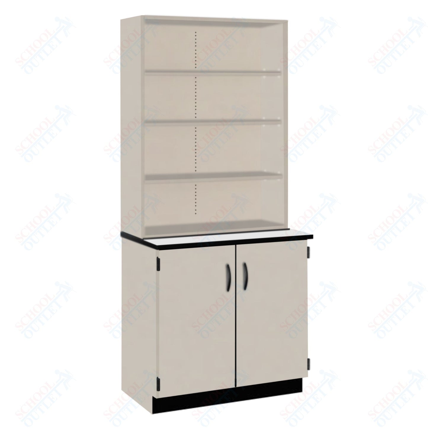 Chemical Resistant Laminate Top Open Shelf Hutch with Lock and Base Molding (84200 K84 21)