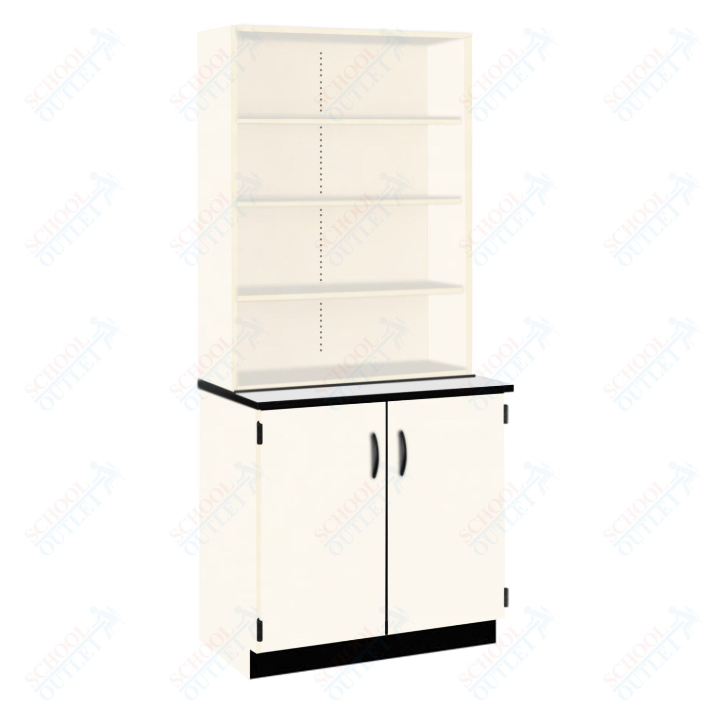 Chemical Resistant Laminate Top Open Shelf Hutch with Lock and Base Molding (84200 K84 21)