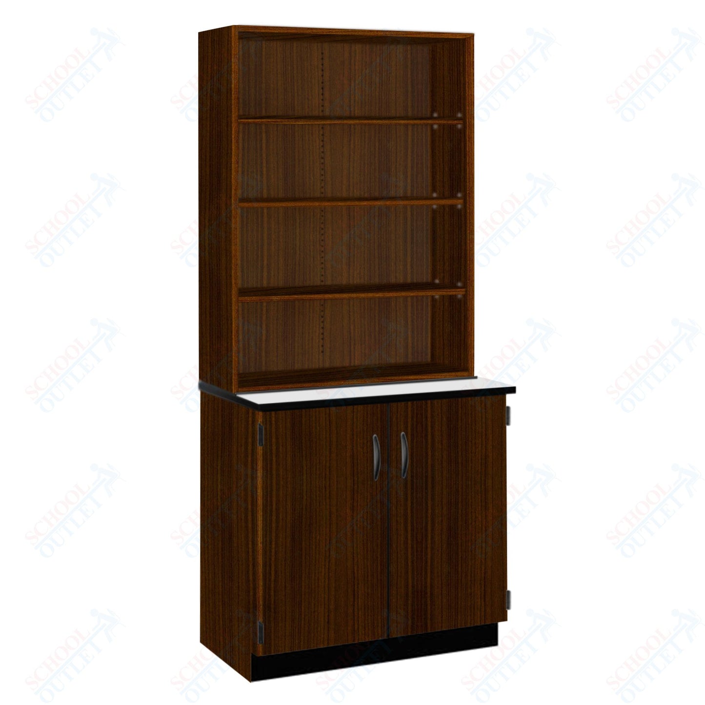 Chemical Resistant Laminate Top Open Shelf Hutch with Lock and Base Molding (84200 K84 21)