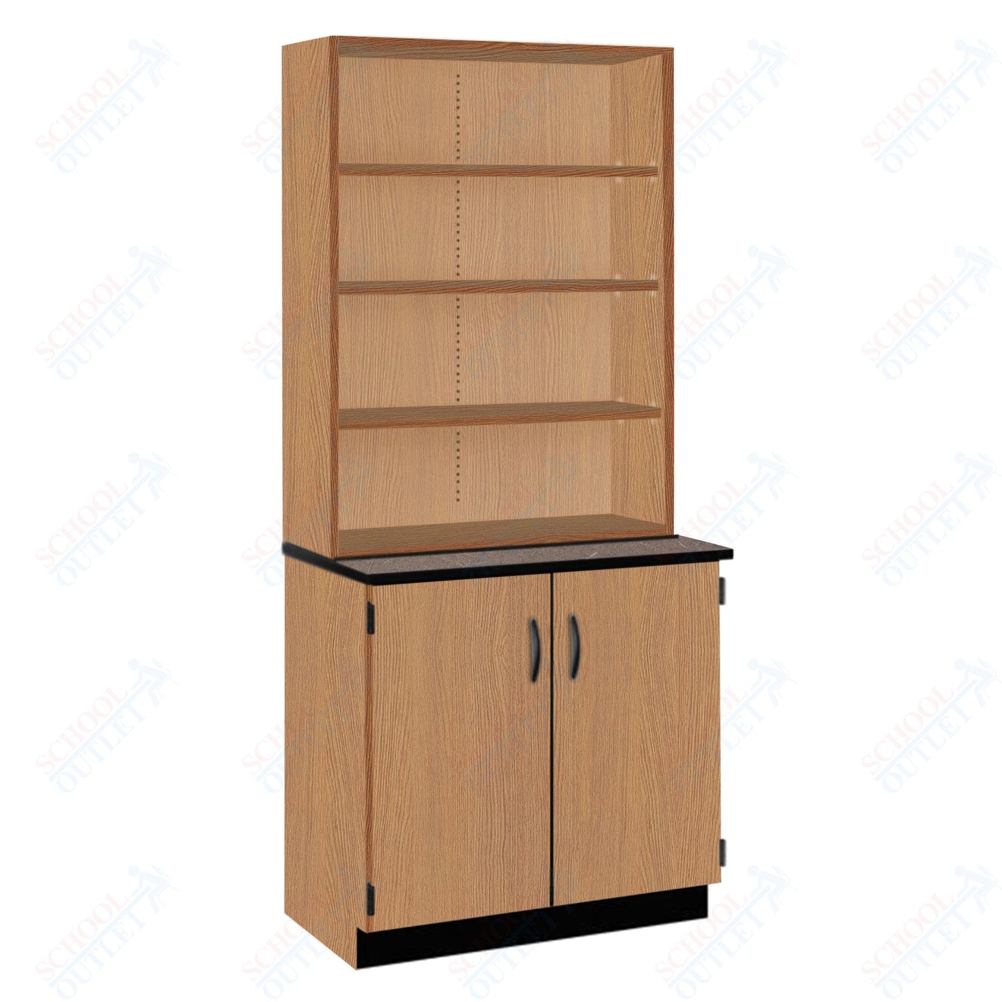 Phenolic Top Open Shelf Hutch with Lock and Base Molding (84200 K84 24)