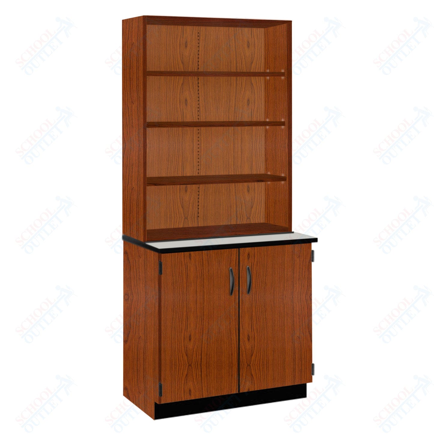 Phenolic Top Open Shelf Hutch with Lock and Base Molding (84200 K84 24)