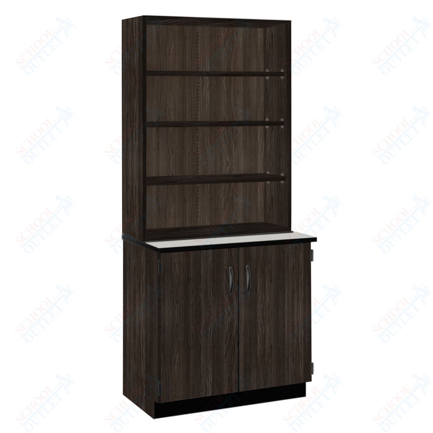 Phenolic Top Open Shelf Hutch with Lock and Base Molding (84200 K84 24)