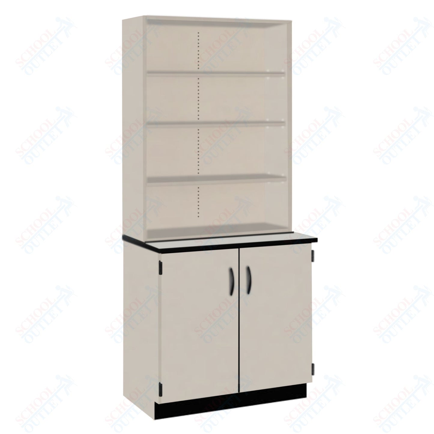 Phenolic Top Open Shelf Hutch with Lock and Base Molding (84200 K84 24)