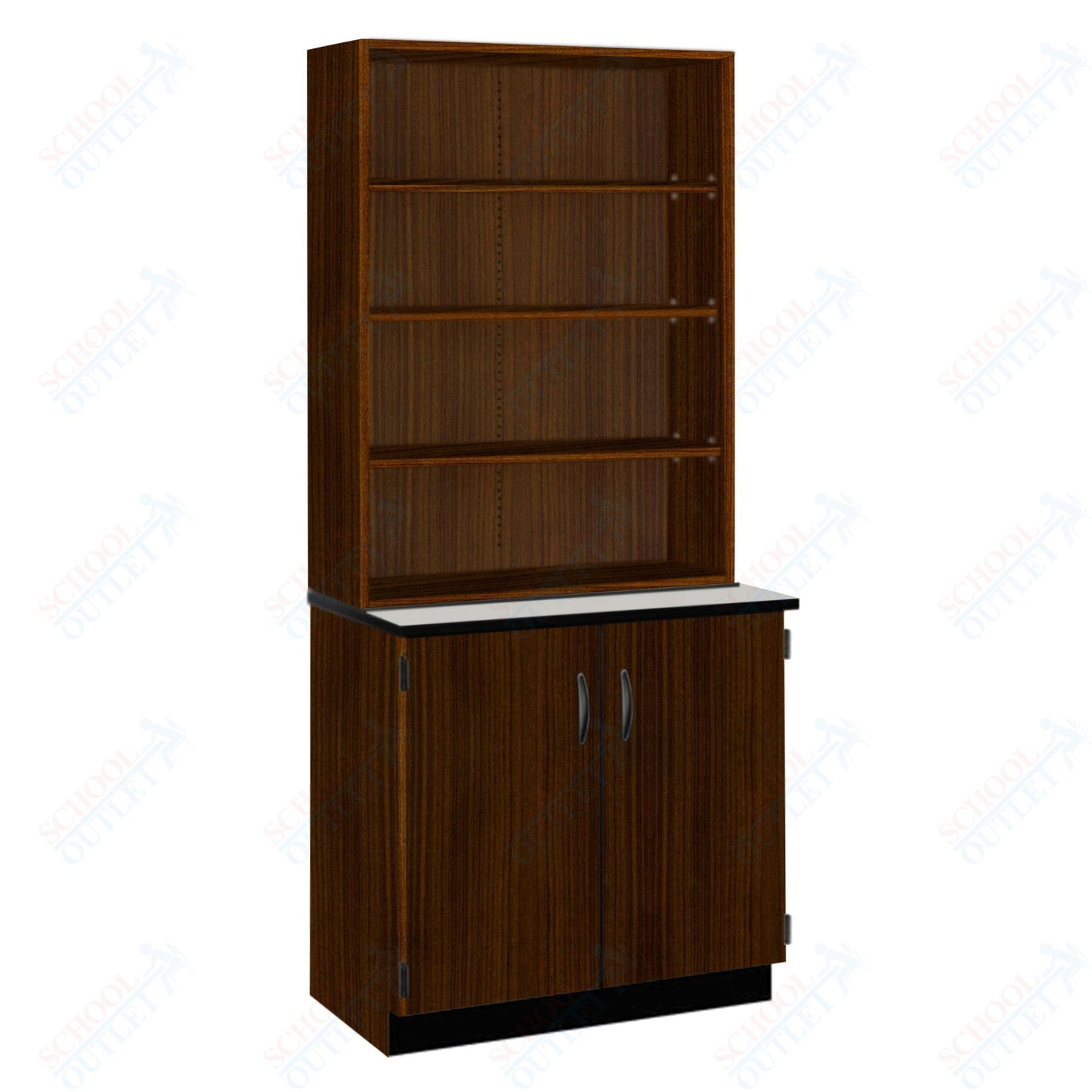 Phenolic Top Open Shelf Hutch with Lock and Base Molding (84200 K84 24)