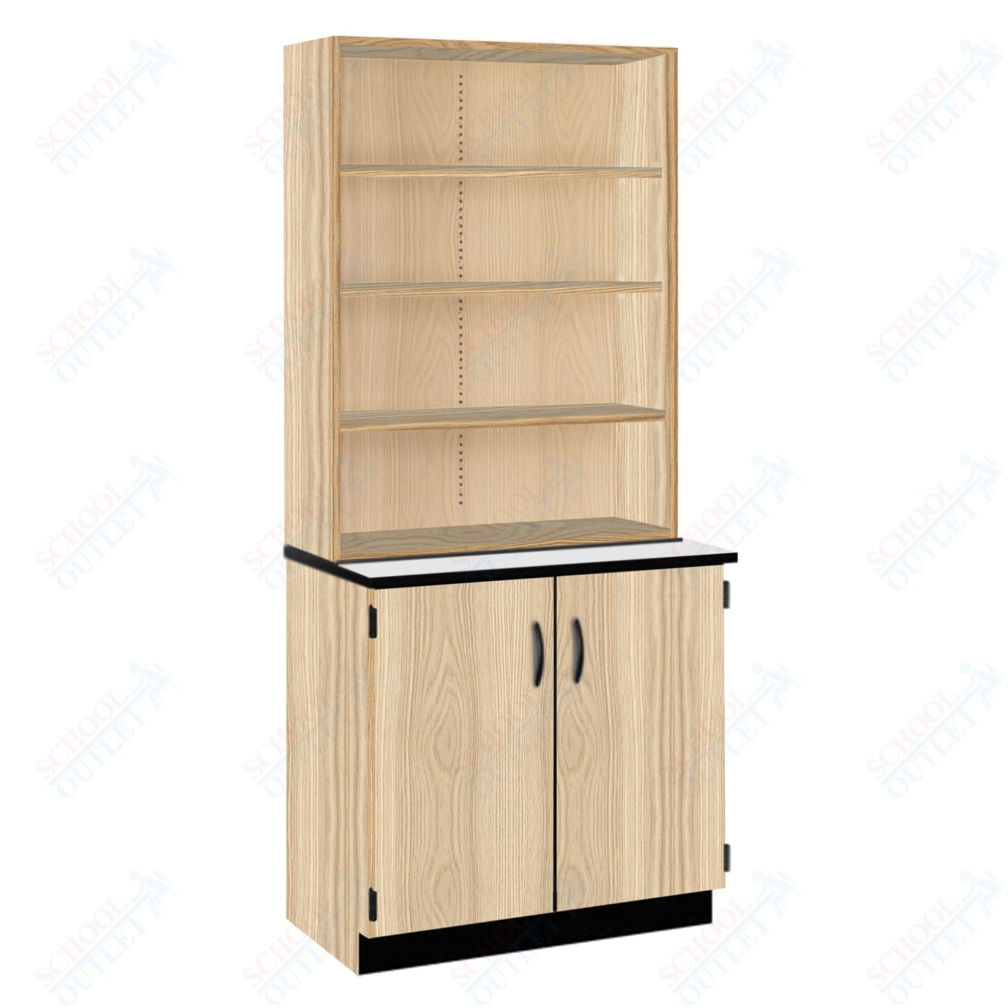 Phenolic Top Open Shelf Hutch with Lock and Base Molding (84200 K84 24)