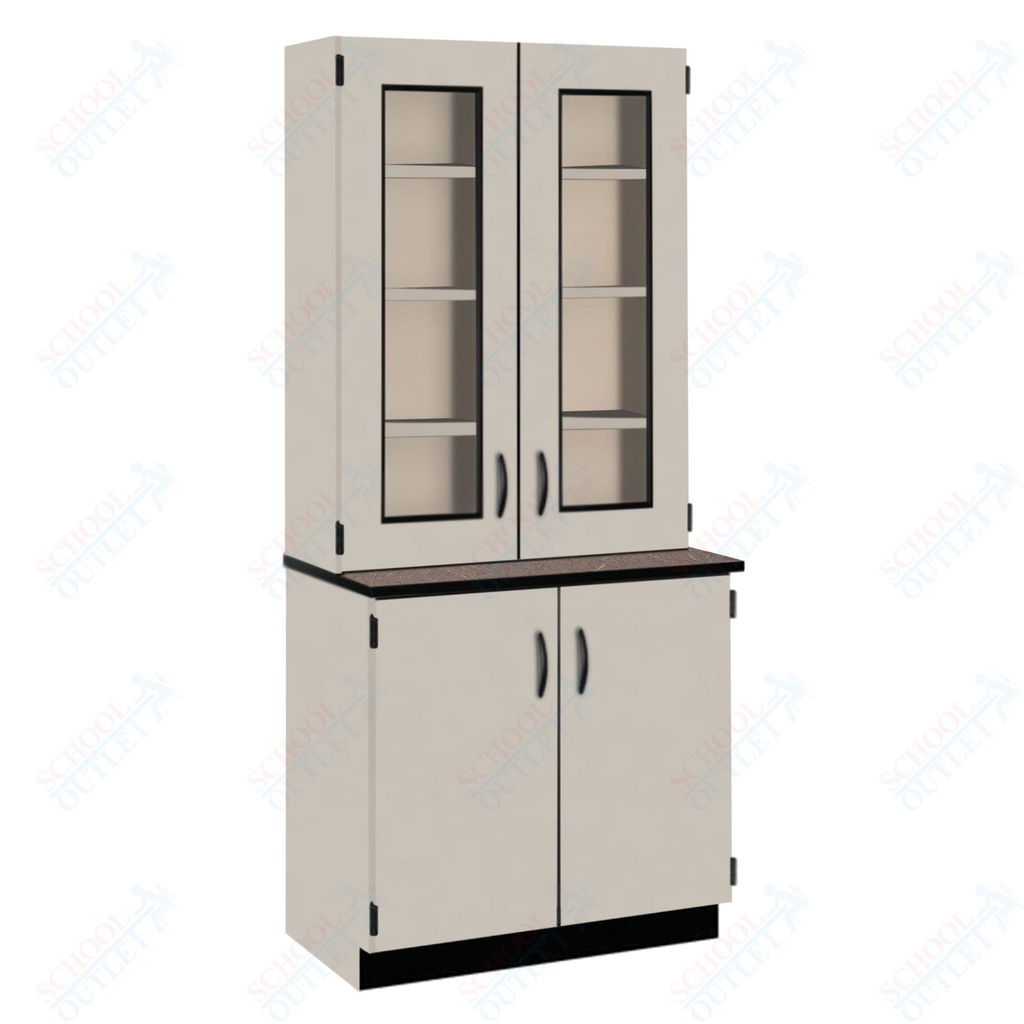 Chemical Resistant Laminate Top Display Hutch with Lock and Base Molding (84204 K84 21)