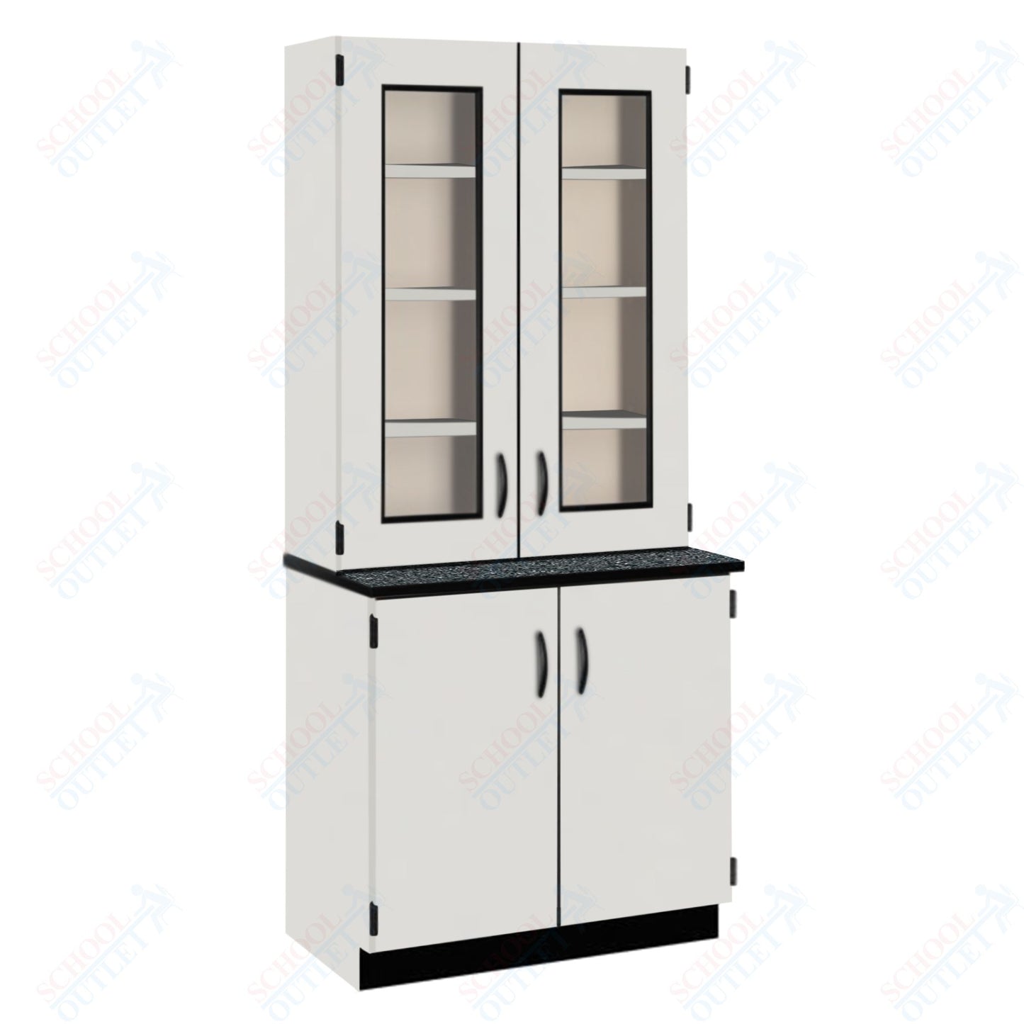 Chemical Resistant Laminate Top Display Hutch with Lock and Base Molding (84204 K84 21)