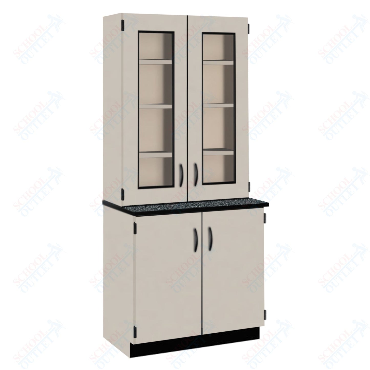 Chemical Resistant Laminate Top Display Hutch with Lock and Base Molding (84204 K84 21)