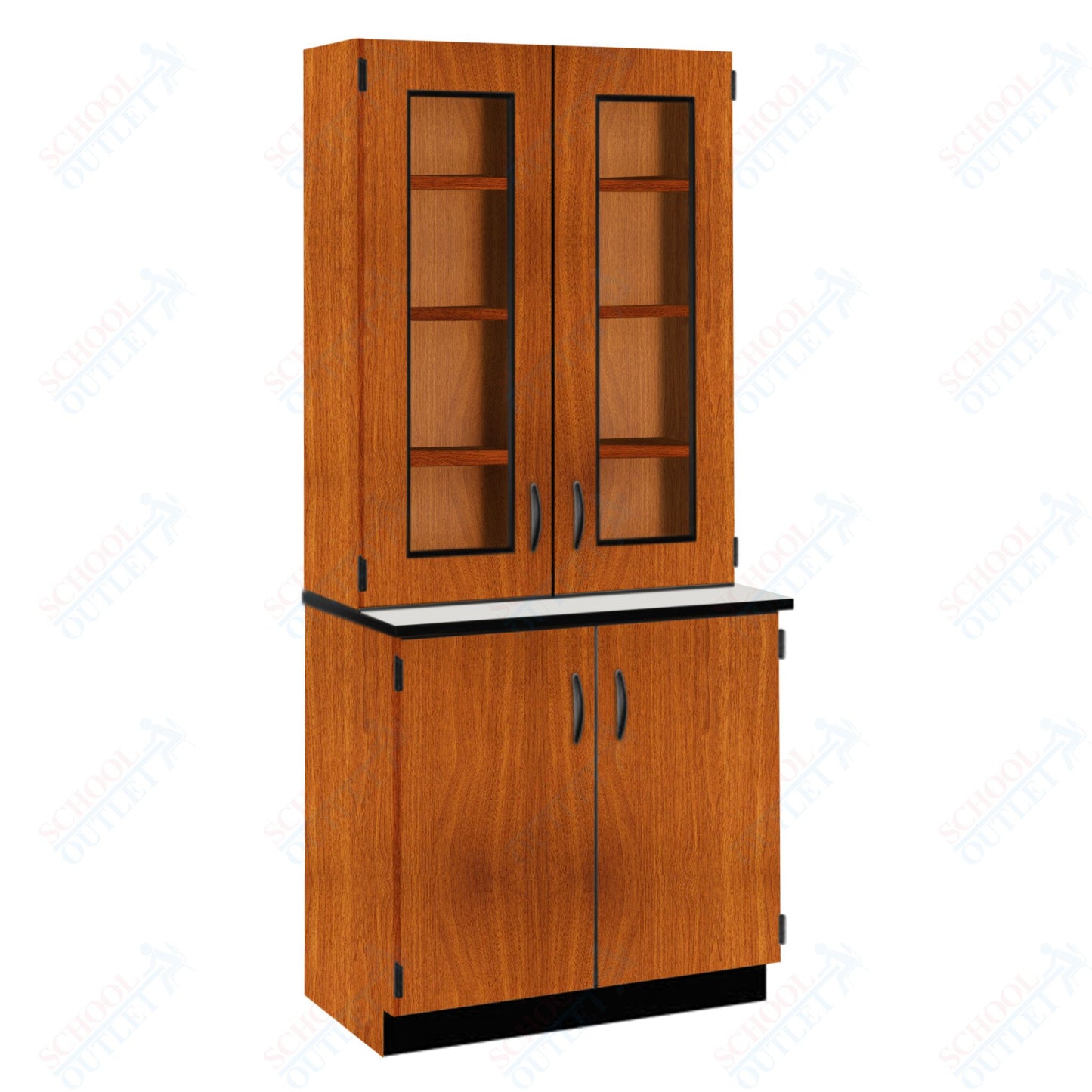 Chemical Resistant Laminate Top Display Hutch with Lock and Base Molding (84204 K84 21)