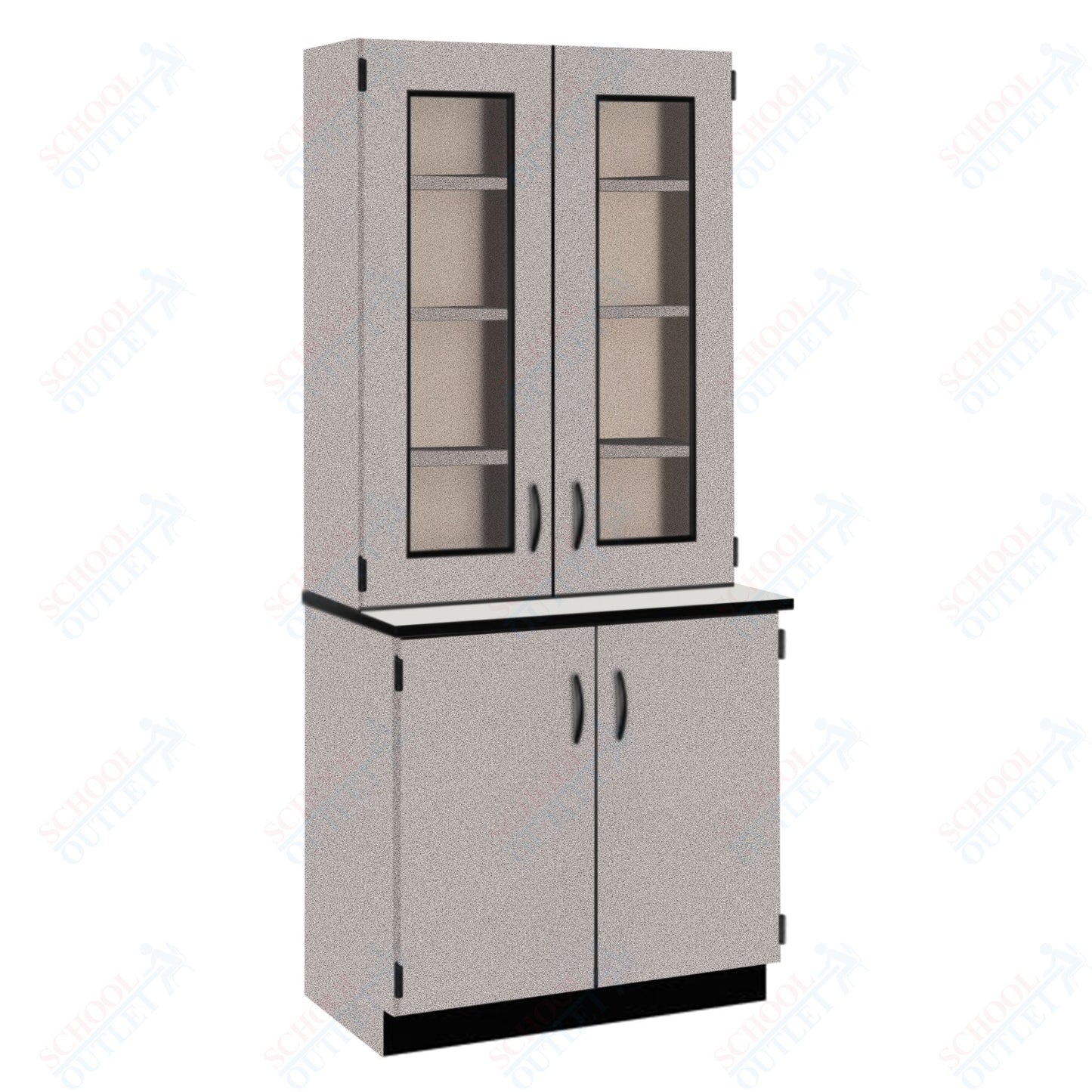 Chemical Resistant Laminate Top Display Hutch with Lock and Base Molding (84204 K84 21)