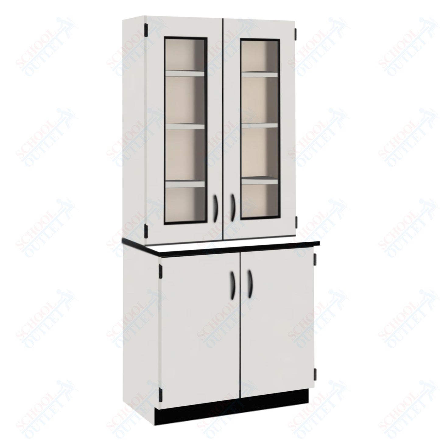 Chemical Resistant Laminate Top Display Hutch with Lock and Base Molding (84204 K84 21)