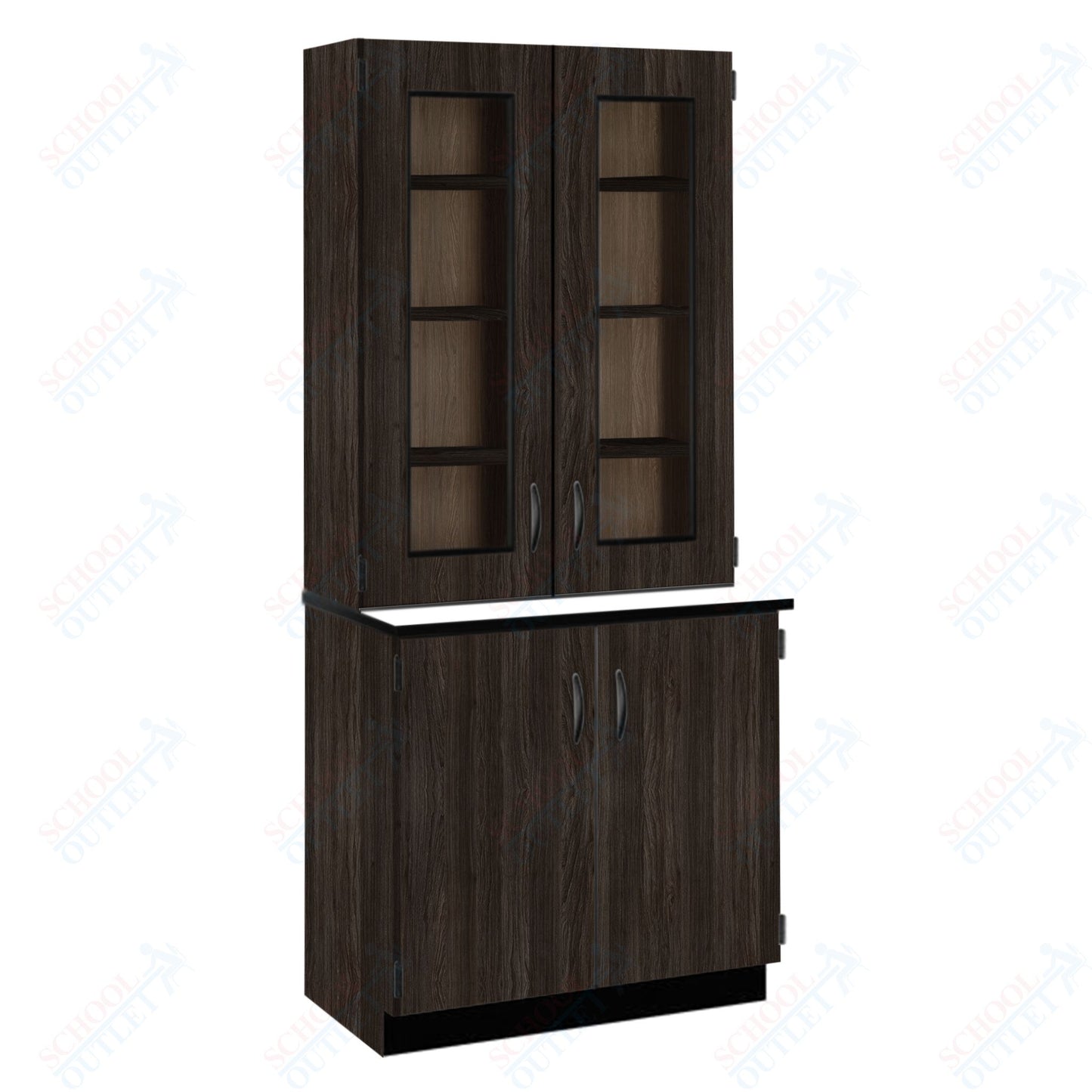 Chemical Resistant Laminate Top Display Hutch with Lock and Base Molding (84204 K84 21)