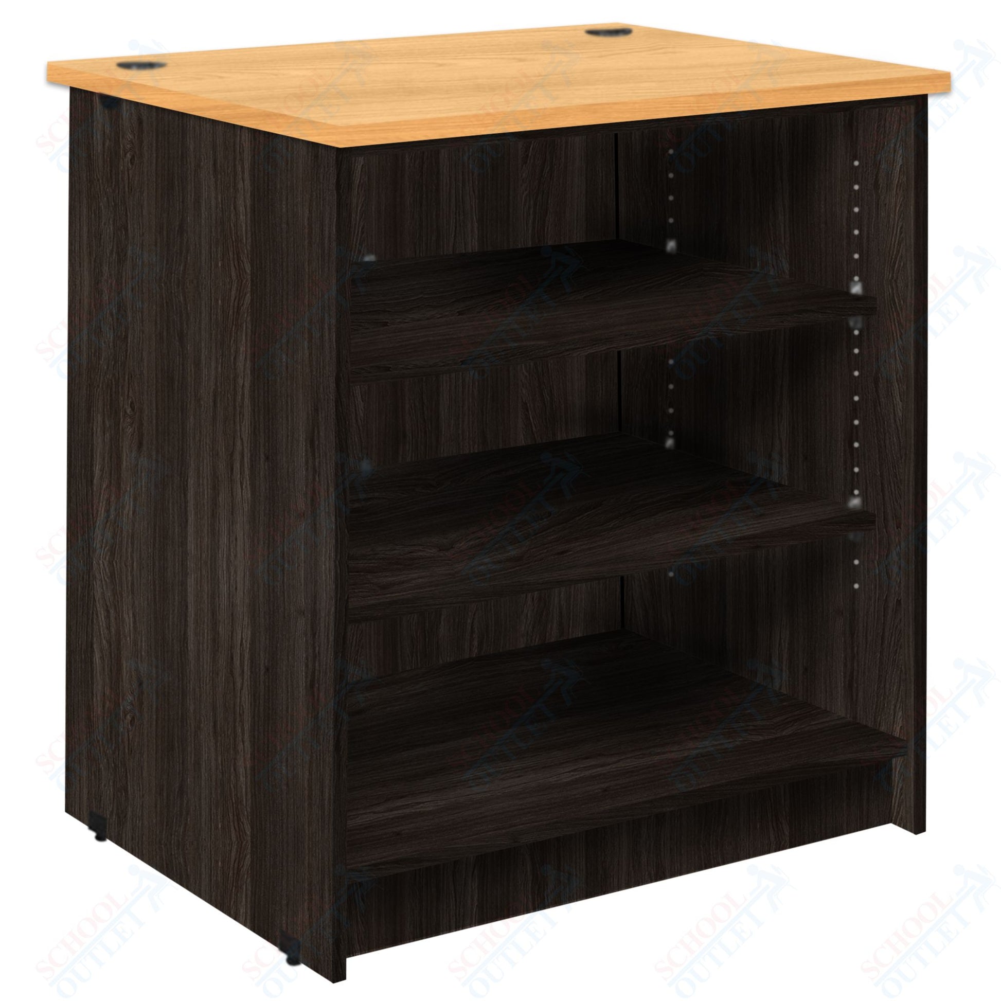 Circulation Desk Units with 3 Open Shelves (88002 Z40) - SchoolOutlet