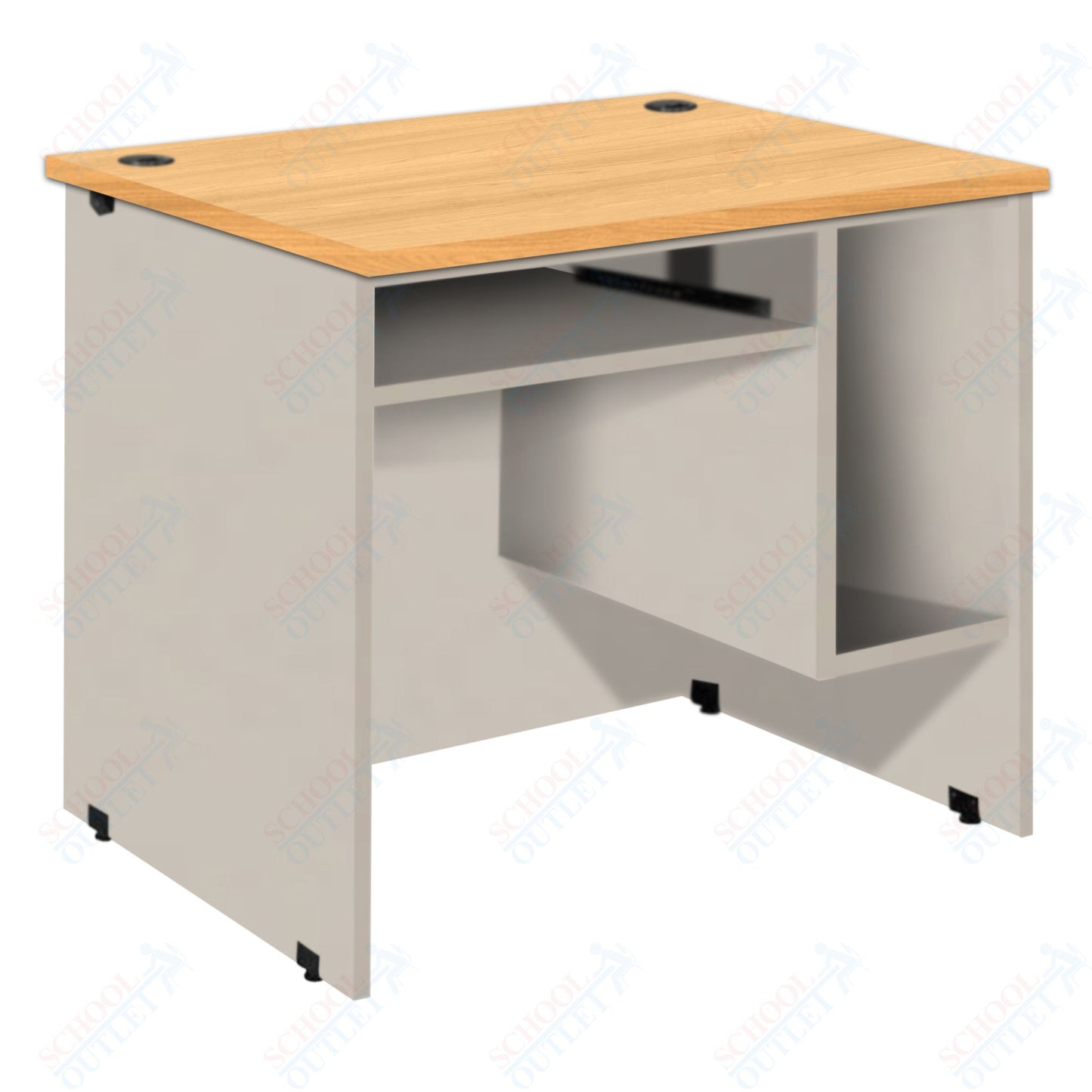 CPU station with Pullout Keyboard Tray and CPU Compartment (88032 Z30) - SchoolOutlet