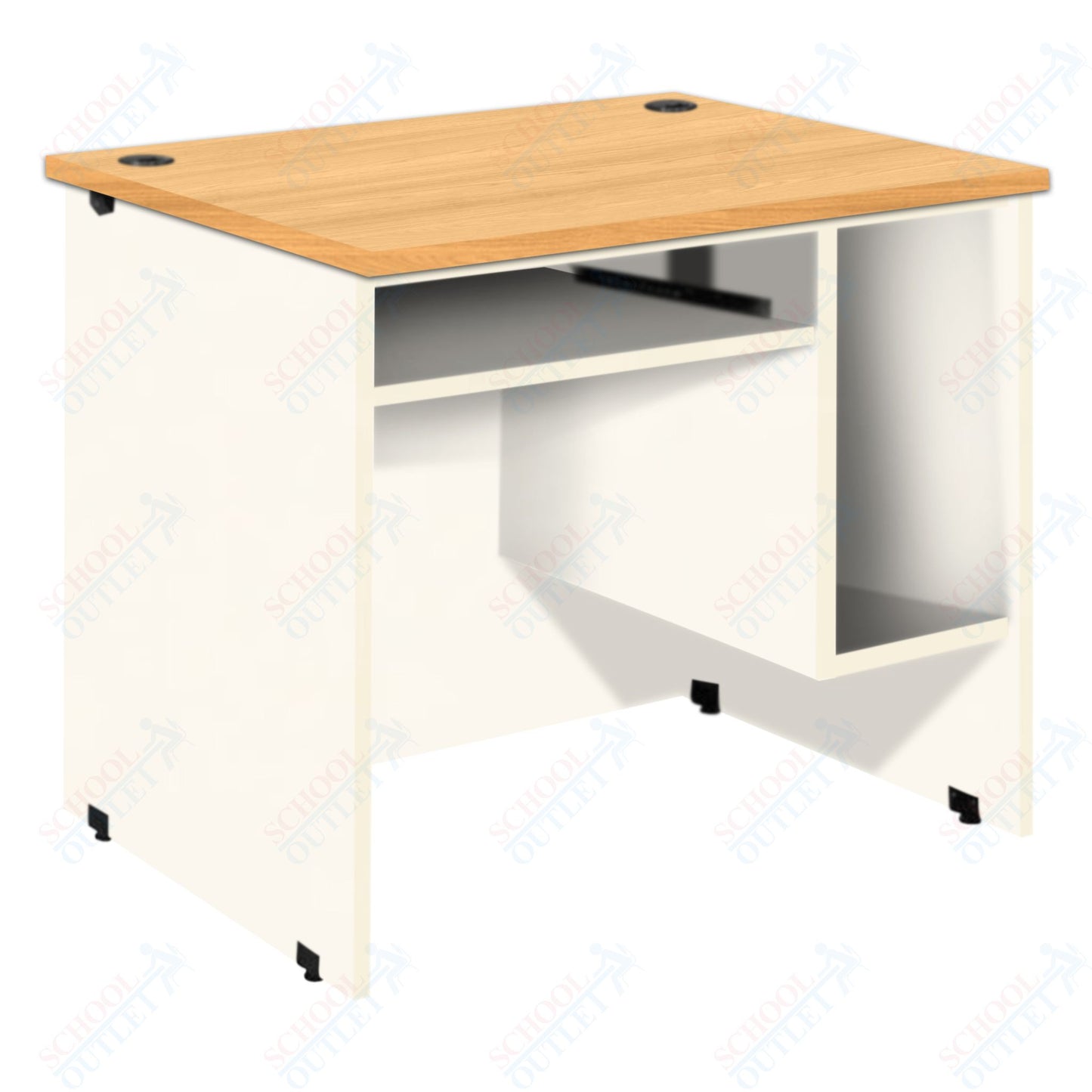 CPU station with Pullout Keyboard Tray and CPU Compartment (88032 Z30) - SchoolOutlet