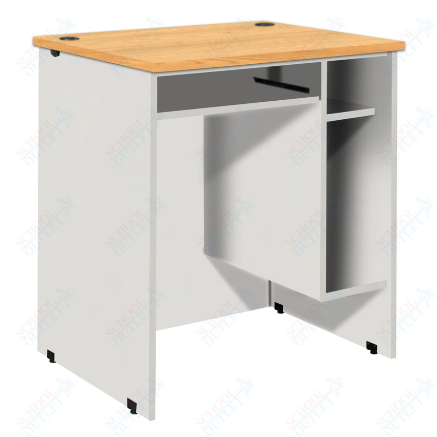 CPU Station with Pullout Keyboard Tray, CPU Compartment and Adjustable Shelf (88032 Z40) - SchoolOutlet