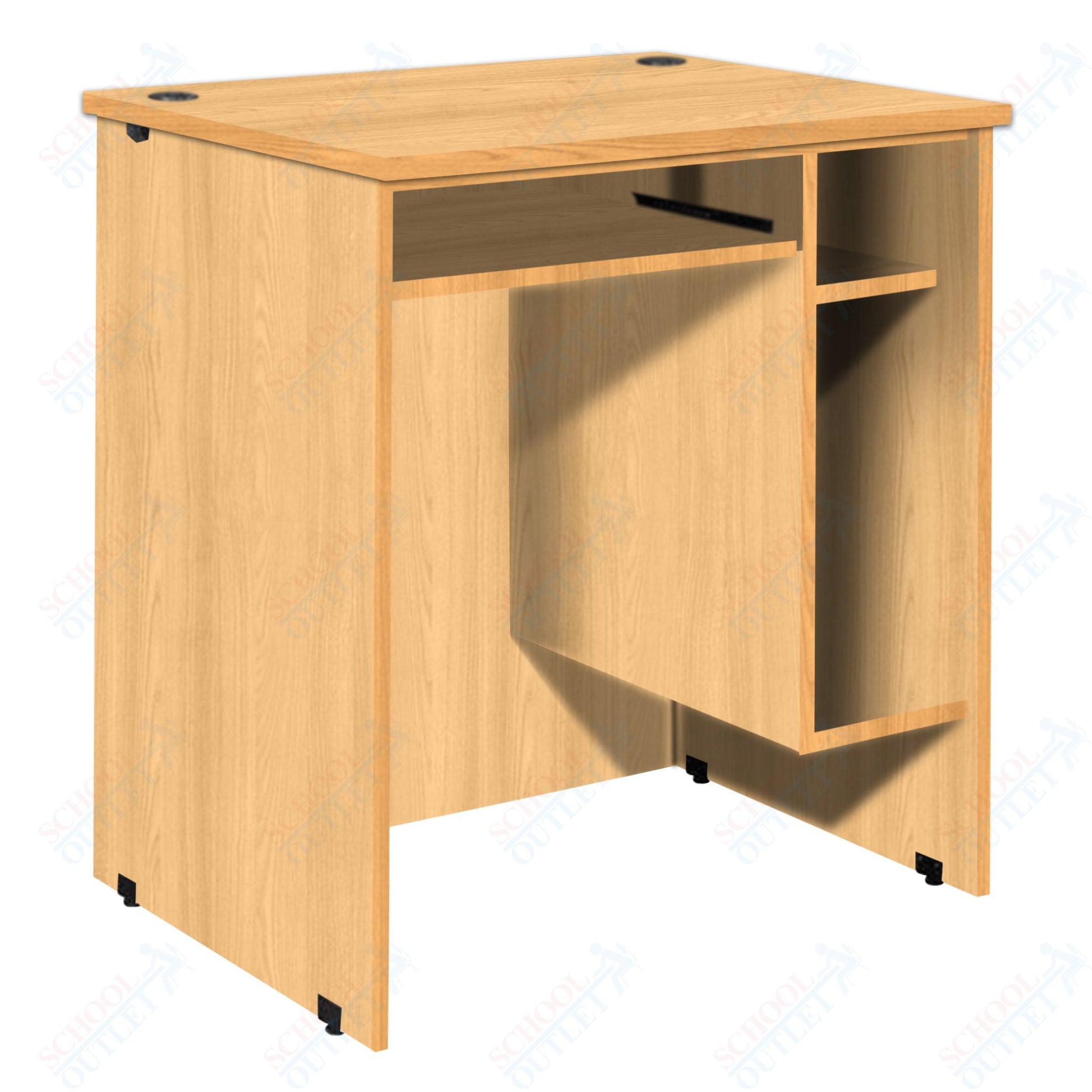 CPU Station with Pullout Keyboard Tray, CPU Compartment and Adjustable Shelf (88032 Z40) - SchoolOutlet