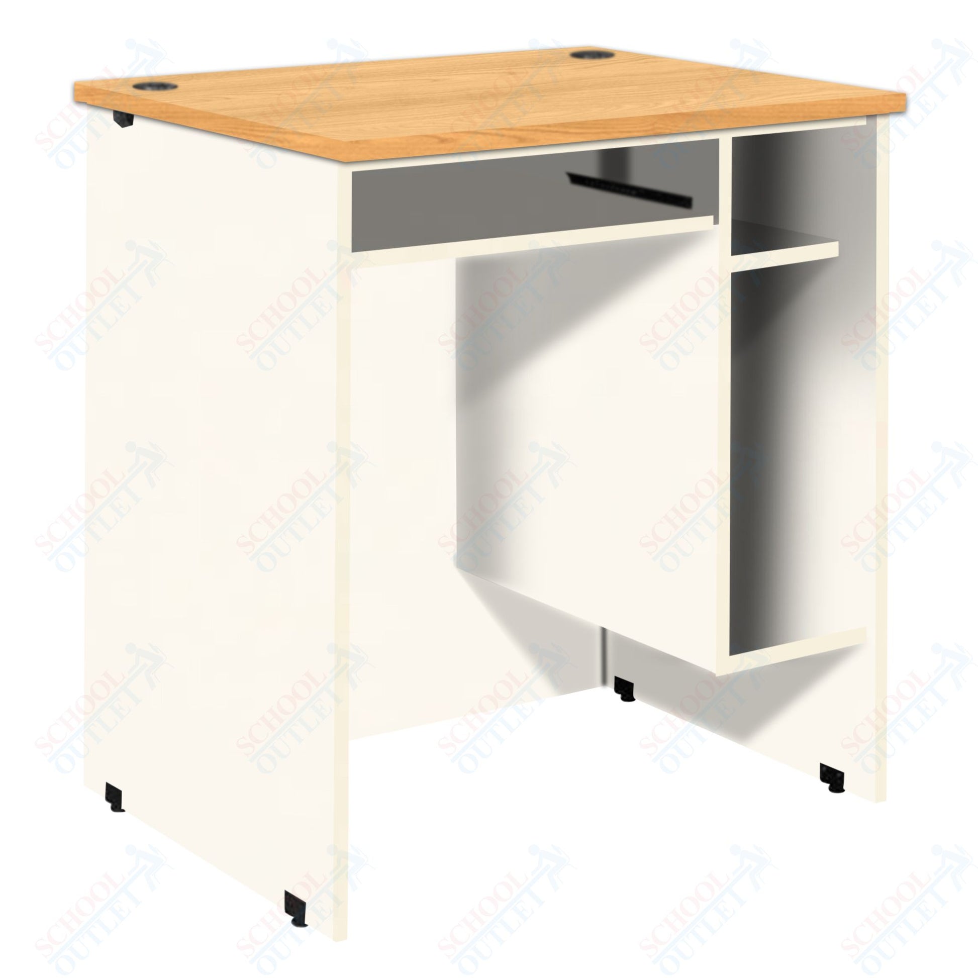 CPU Station with Pullout Keyboard Tray, CPU Compartment and Adjustable Shelf (88032 Z40) - SchoolOutlet