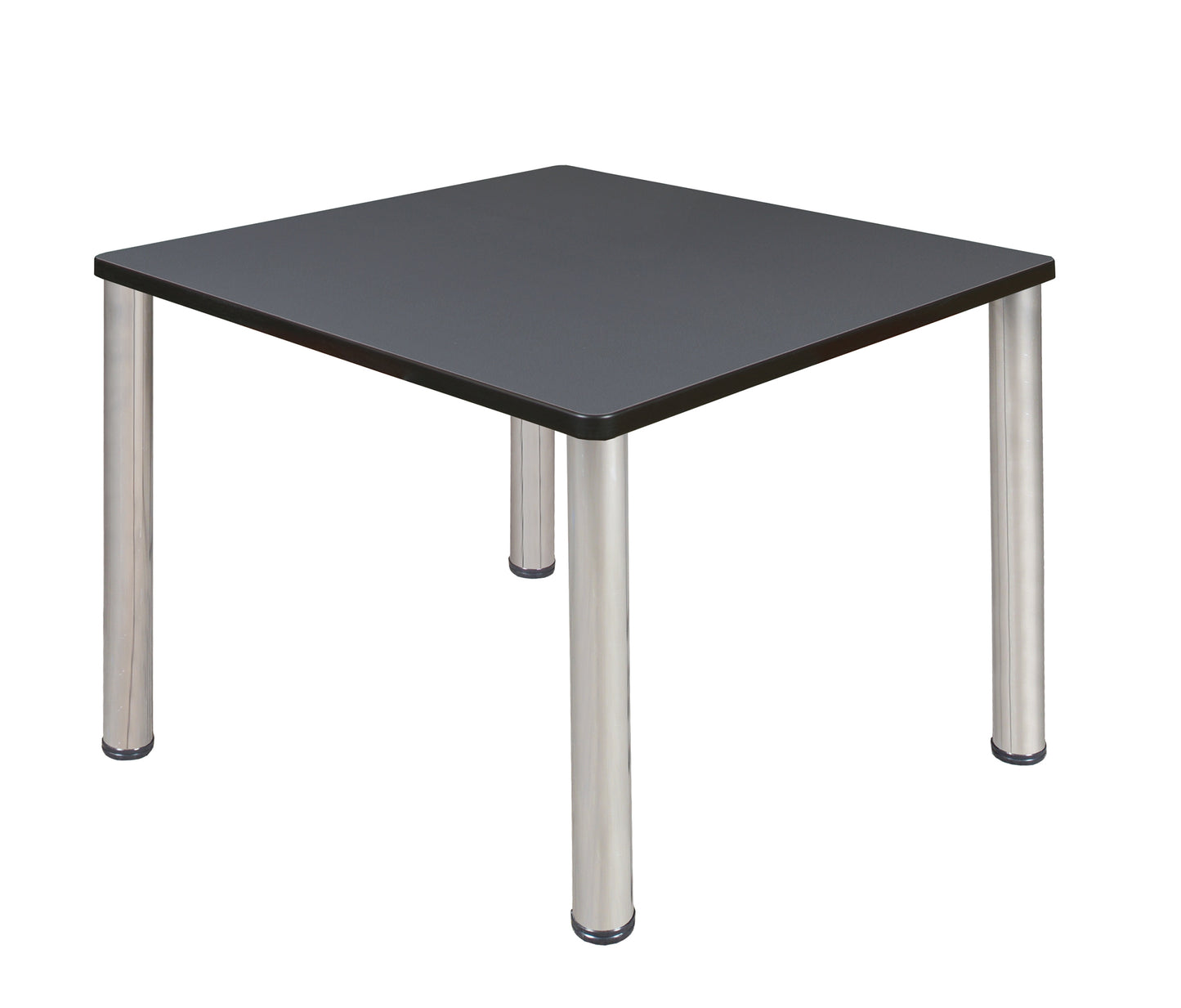 Regency Kee 36 in. Medium Square Breakroom Table- Ash Grey Top, Black Legs
