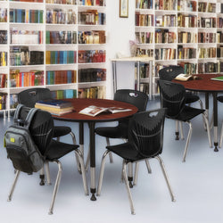 Regency Kee 36 in. Round Adjustable Classroom Table & 4 Andy 18 in. Stack Chairs