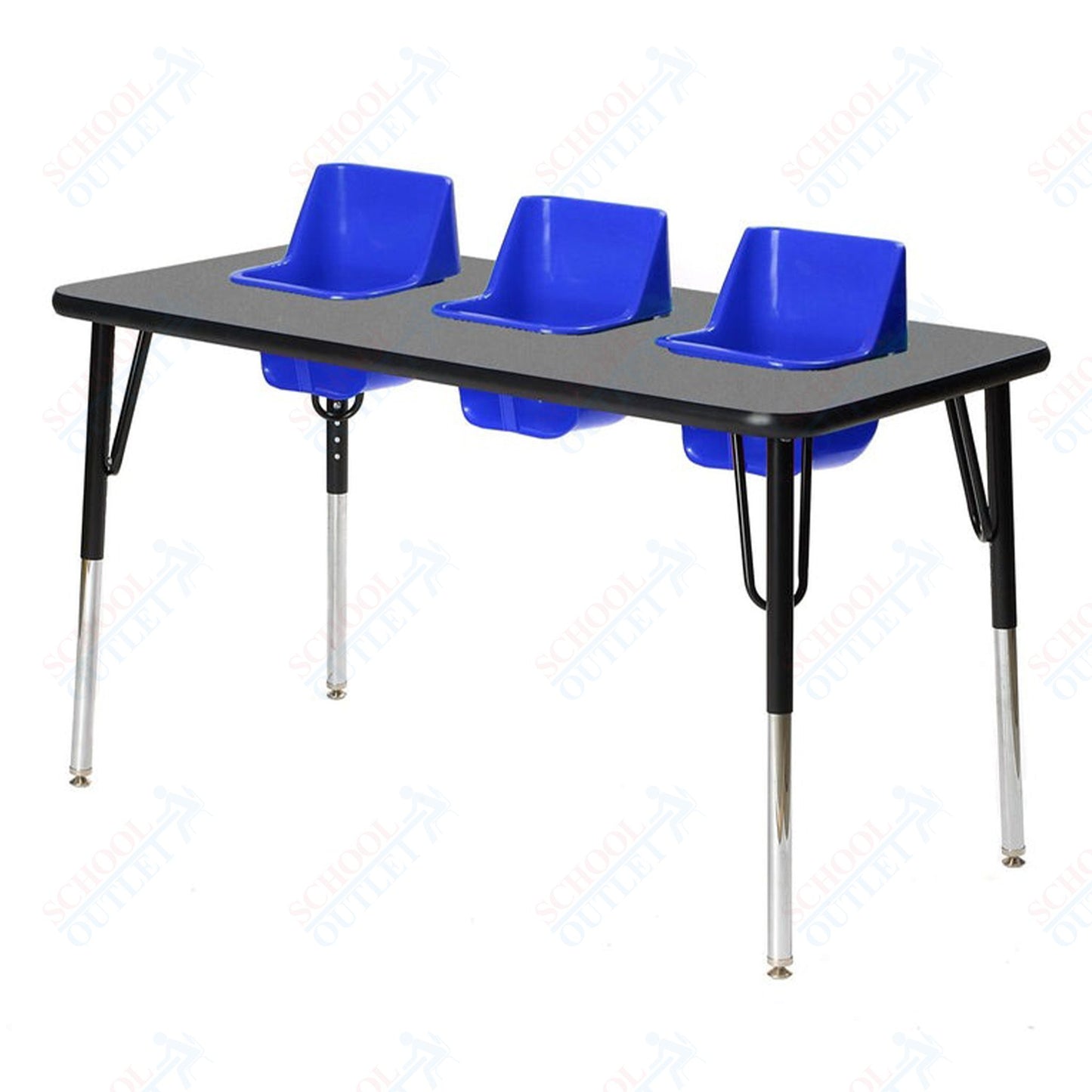 Three-Seat Rectangular  Toddler Table (Toddler Tables TOD-TT3)