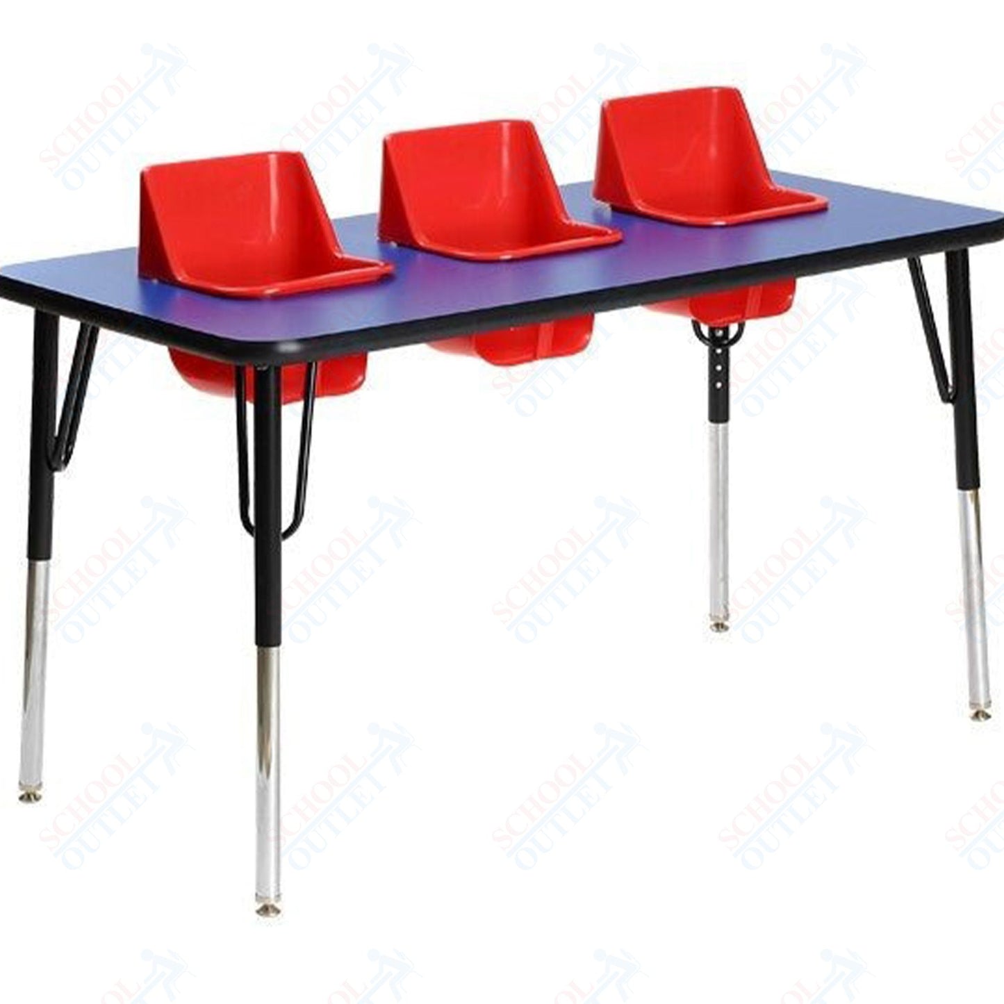 Three-Seat Rectangular  Toddler Table (Toddler Tables TOD-TT3)