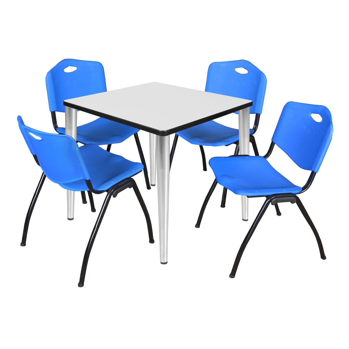 Regency Kahlo 30 in. Square Breakroom Table & 4 M Stack Chairs