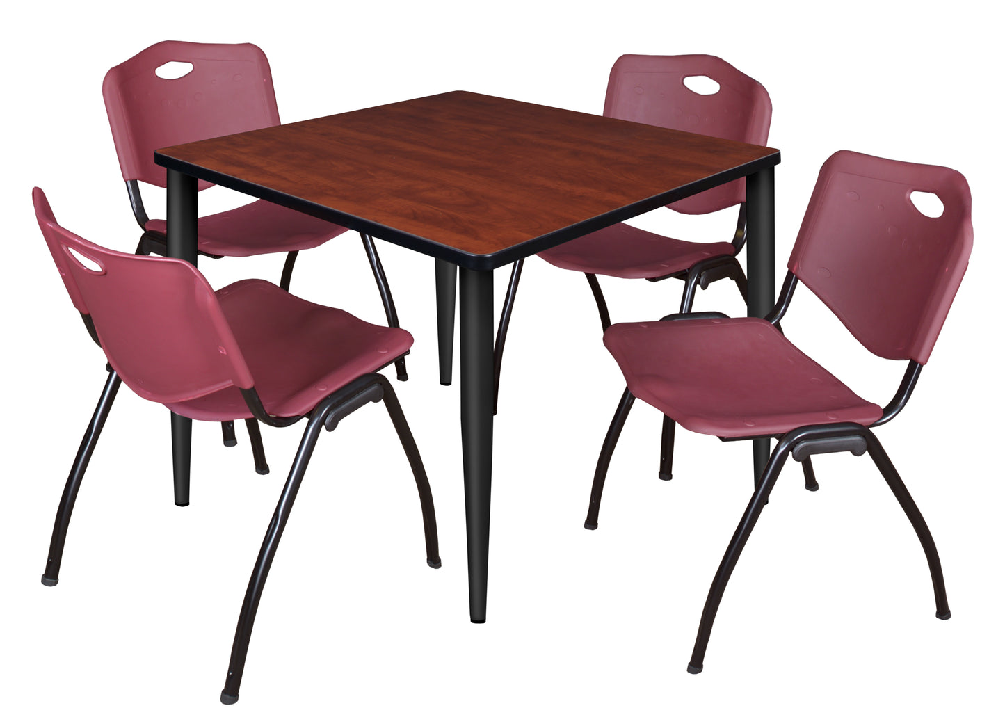 Regency Kahlo 36 in. Square Breakroom Table & 4 M Stack Chairs