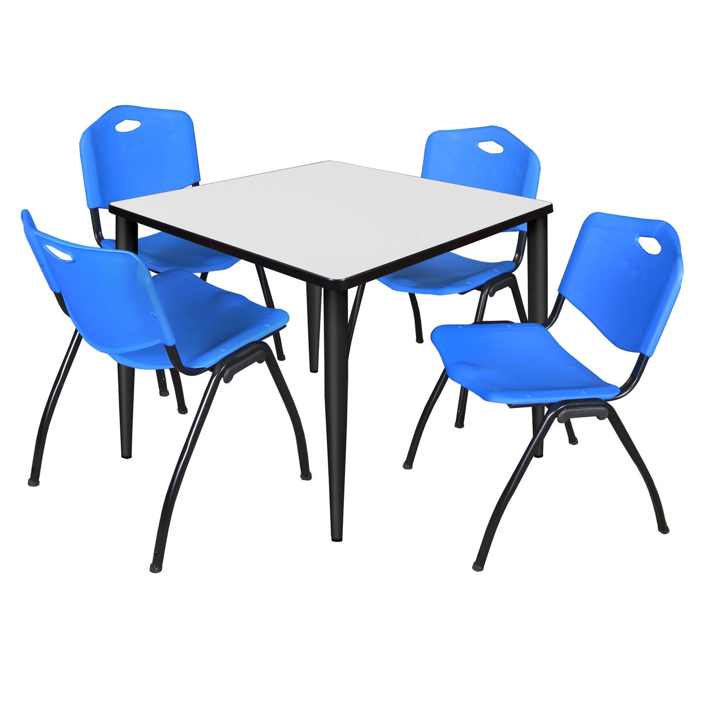 Regency Kahlo 36 in. Square Breakroom Table & 4 M Stack Chairs