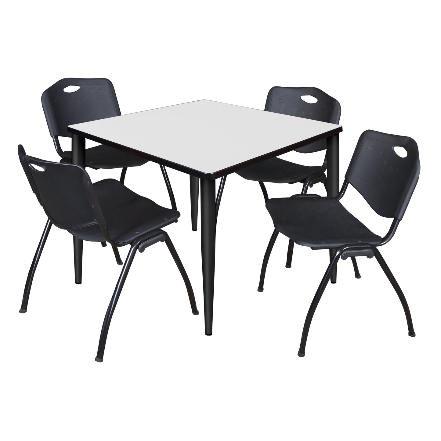 Regency Kahlo 36 in. Square Breakroom Table & 4 M Stack Chairs