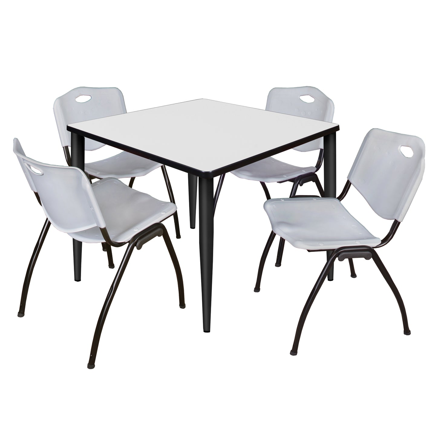 Regency Kahlo 36 in. Square Breakroom Table & 4 M Stack Chairs