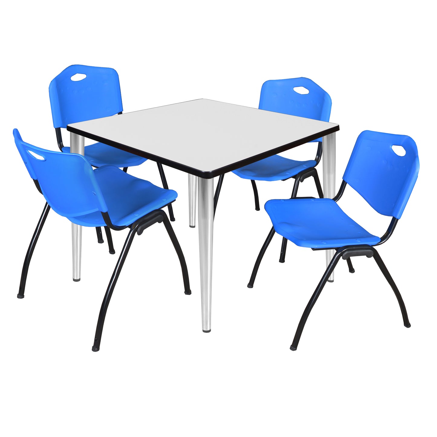 Regency Kahlo 36 in. Square Breakroom Table & 4 M Stack Chairs