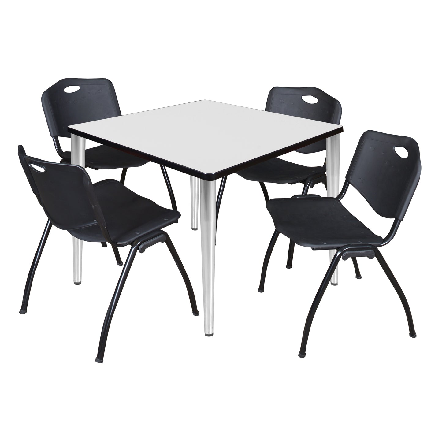 Regency Kahlo 36 in. Square Breakroom Table & 4 M Stack Chairs