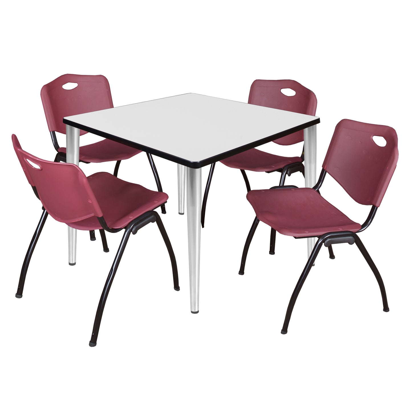 Regency Kahlo 36 in. Square Breakroom Table & 4 M Stack Chairs
