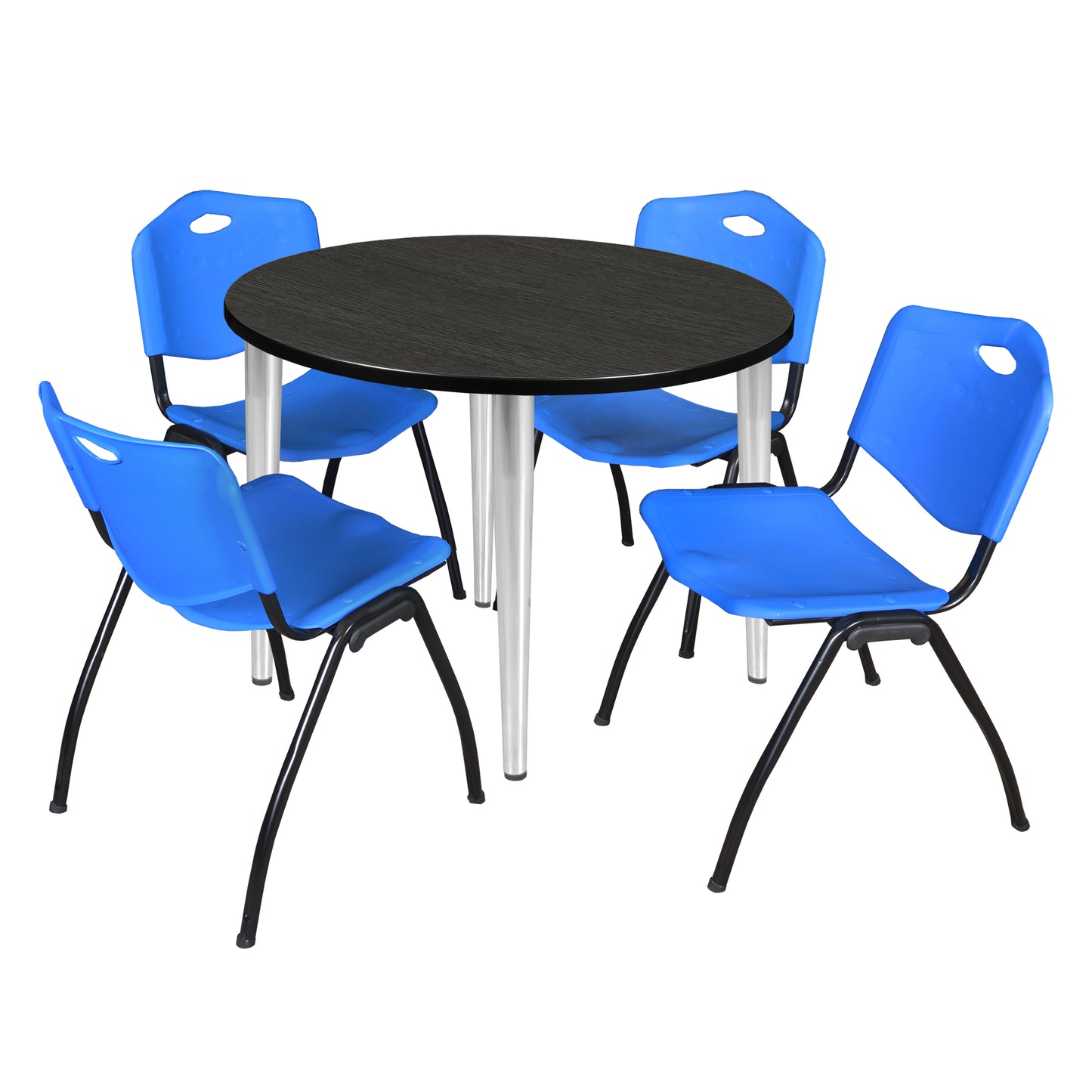 Regency Kahlo 36 in. Round Breakroom Table & 4 M Stack Chairs