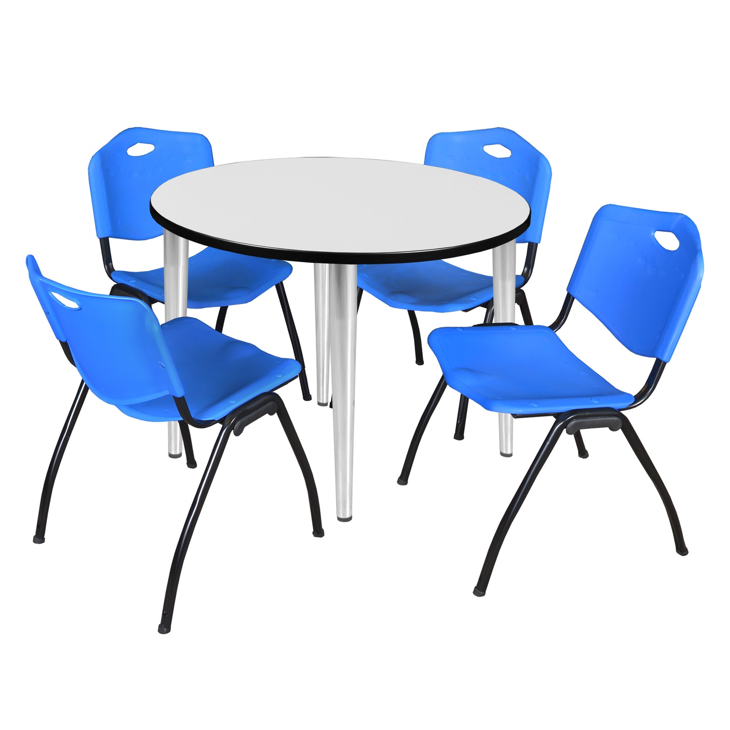Regency Kahlo 36 in. Round Breakroom Table & 4 M Stack Chairs