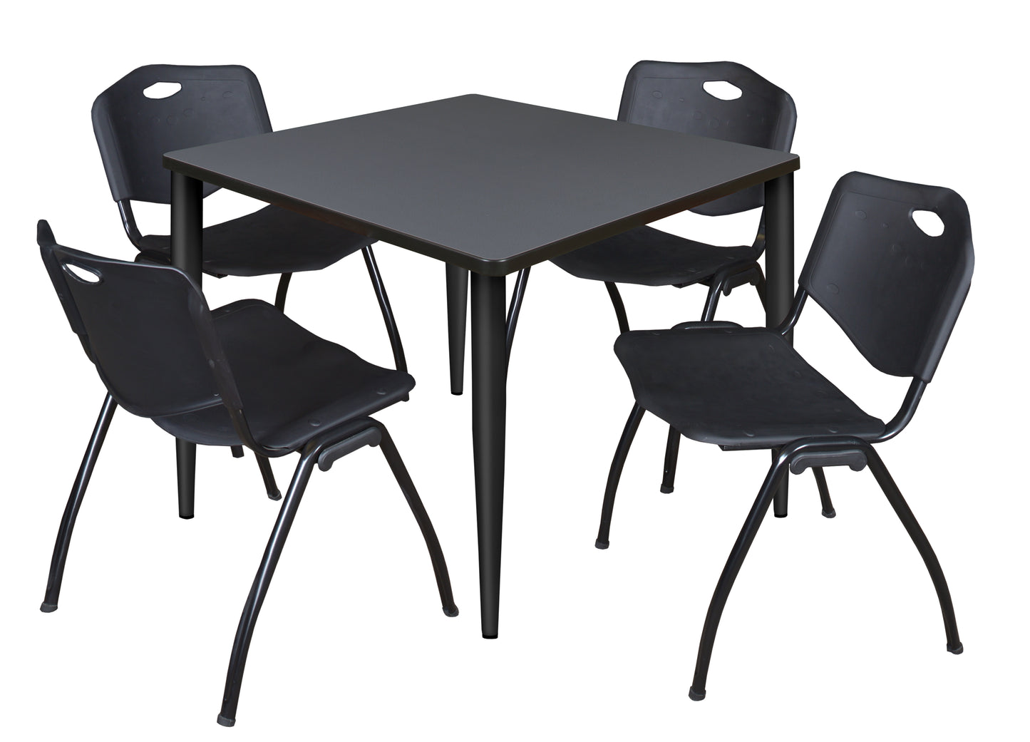 Regency Kahlo 42 in. Square Breakroom Table & 4 M Stack Chairs