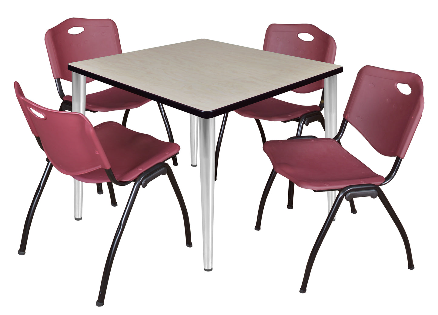 Regency Kahlo 42 in. Square Breakroom Table & 4 M Stack Chairs