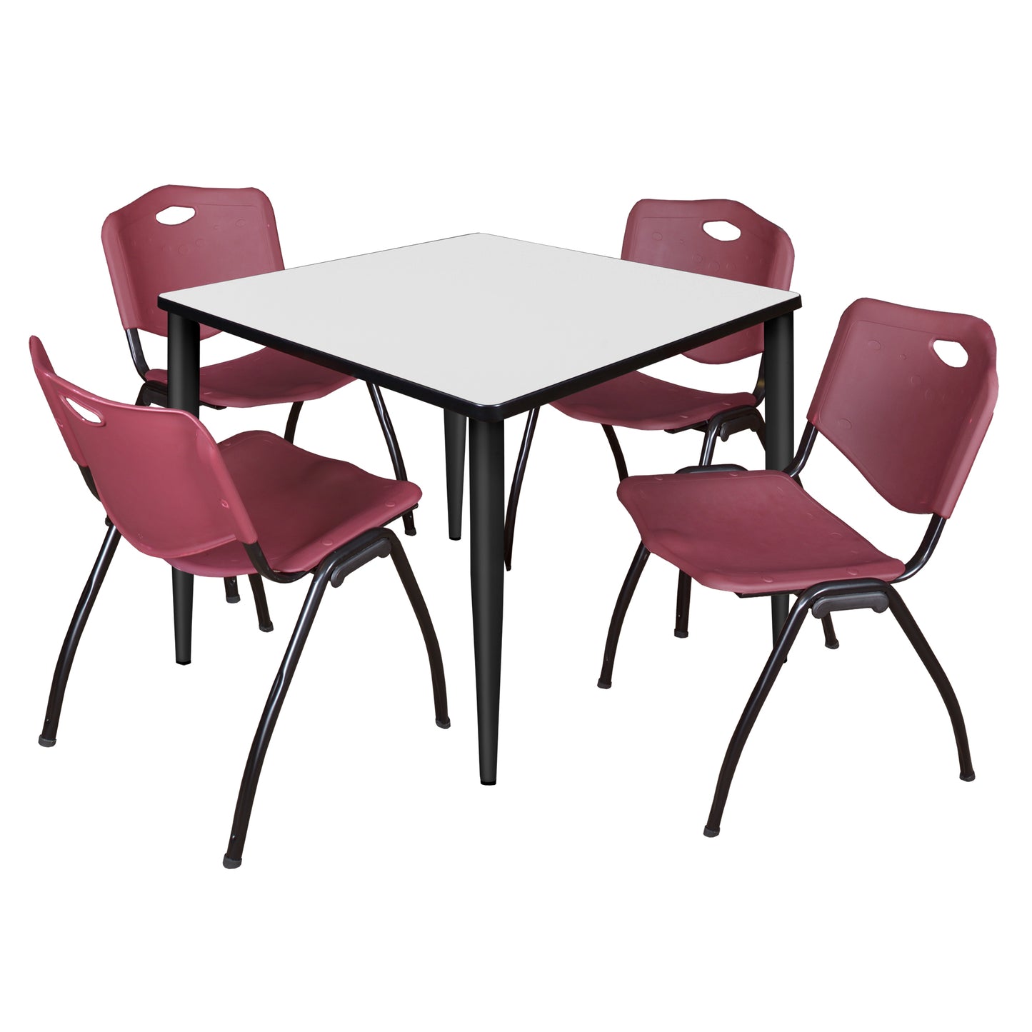 Regency Kahlo 42 in. Square Breakroom Table & 4 M Stack Chairs