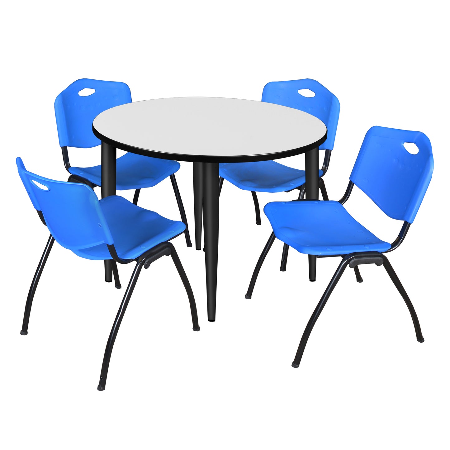 Regency Kahlo 42 in. Round Breakroom Table & 4 M Stack Chairs